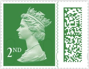 Royal Mail 2nd class barcoded Machin stamp 2022