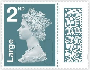 Royal Mail 2nd class large barcoded Machin stamp 2022