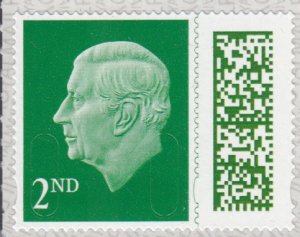 Charles III second class barcode stamp